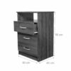 COMODA MELAPAK BAHAMAS PORTO 3 CAJONES 60 cm X 89 cm X 46 cm - Imagen 4