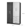 ROPERO MELAPAK TAMESIS PORTO CON MAPLE 4 PUERTAS 180 cm X 46.5 cm X 109.4 cm - Imagen 5