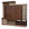 CENTRO DE ENTRETENIMIENTO MELAPAK GIRONA OLIVO CON WENGUE TV 60" 200 cm X 190 cm X 39 cm - Imagen 6