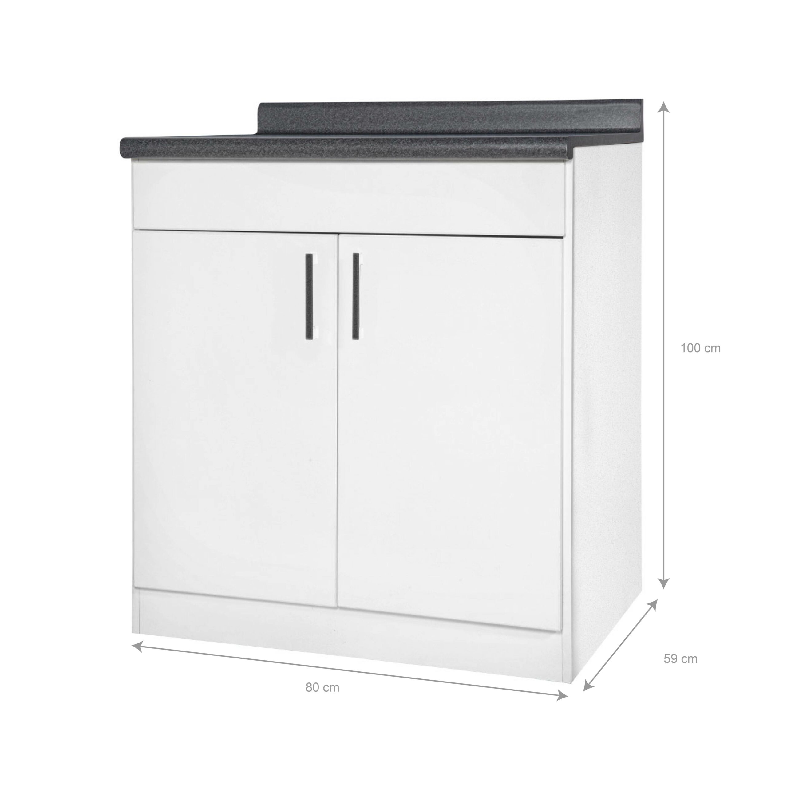 MODULO DE COCINA MELAPAK BAJO BLANCO 2 PUERTAS 100 cm X 80 cm X 59 cm -  Pisopak Perú