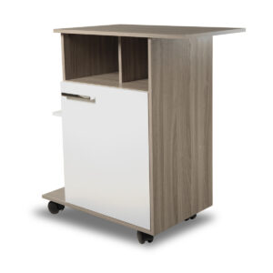 MUEBLE MICROONDAS AUXILIAR OLIVO CON BLANCO