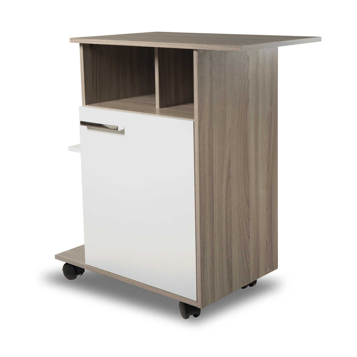 MUEBLE MICROONDAS AUXILIAR OLIVO CON BLANCO - Pisopak Perú