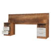CABECERA C/ VELADOR CARAMELO  OAK CON BLANCO 1.5 PLAZAS - Imagen 3