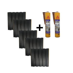 COMBO 5 UNIDADES DE WALL PANEL BRUSHED BLACK + 2 UNIDADES SIKAFLEX 11FC+