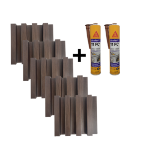 COMBO 5 UNIDADES DE WALL PANEL WENGUE + 2 UNIDADES SIKAFLEX 11FC+