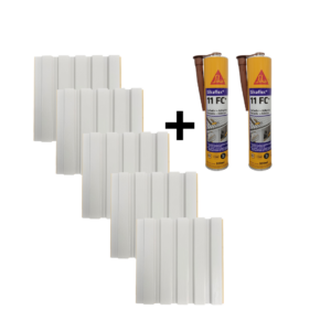COMBO 5 UNIDADES DE WALL PANEL WHITE + 2 UNIDADES DE SIKAFLEX 11FC+