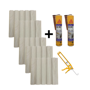 COMBO 5 UNIDADES DE WALL PANEL MAPLE + 2 UNIDADES SIKAFLEX 11FC+ PISTOLA
