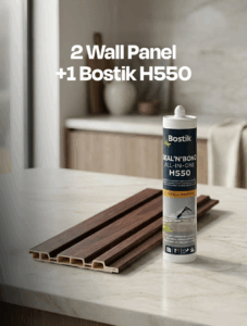 COMBO 2 PANEL DE MURO PISOPAK WPC EBANO 12MM 12.2X290CM + PEGAMENTO BOSTIK H550 X 290ML