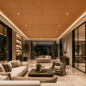 CIELO RASO DECORATIVO PISOPAK ROBLE MIEL ENTABLADO CURVO 250X8X2900 mm