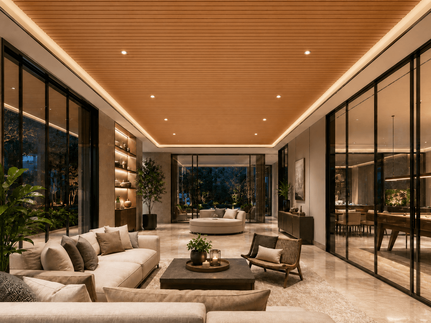 CIELO RASO DECORATIVO PISOPAK ROBLE MIEL ENTABLADO CURVO 250X8X2900 mm